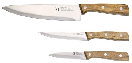 San Ignacio Set de 3 cuchillos de acero inoxidable para cocina