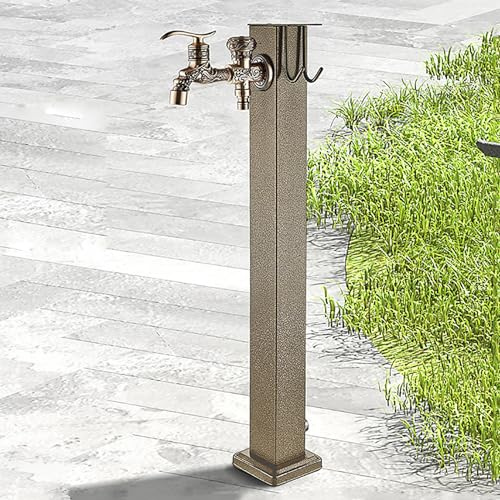 XRRJFYH Robinet Exterieur Antigel Robinet Double Sortie Jardin Robinet Exterieur Jardin Laiton Colonne D'eau Robinet Exterieur Jardin Decoratif (Color : Water in from side, Size : 80cm-A)
