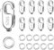 ALEXCRAFT Kettenverschluss Silber 925 Eckig Anhänger Zubehör Kette Armband Verschluss Ketten Verschlüsse Schmuck für DIY Schmuckherstellung 18Stück