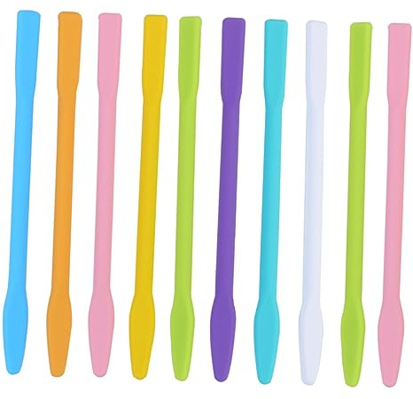 HAPINARY 10 Bastoncini in Silicone Per Mescolare Resina Epossidica E Maschere Facciali Strumenti Per Mescolare Liquidi E Trucco Fai-da-te