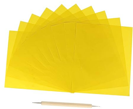 Hohopeti 10stücke Teiliges Wasserlösliches Transferpapier Prägestift Gelbe Nähcarbon-papiere Für Kreuzstich Und Sticken Schnelles Durchschreiben Von Schnittmustern Für Nähstoffe Geeignet Fü