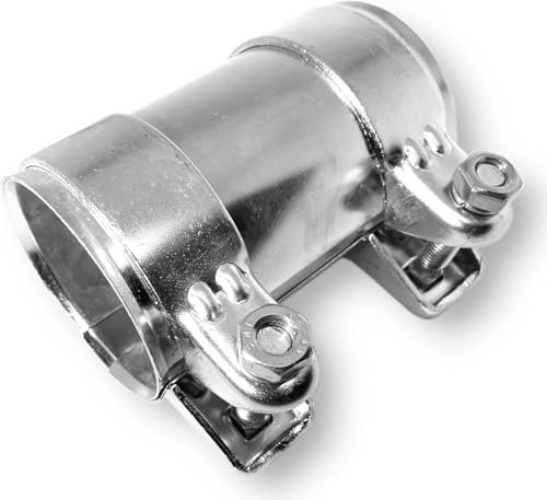 Auspuffschelle Rohrverbinder Doppelschelle Auspuff Abgasanlage (Edelstahl Schellen & Rohr, ø 45mm | Länge: 125mm)