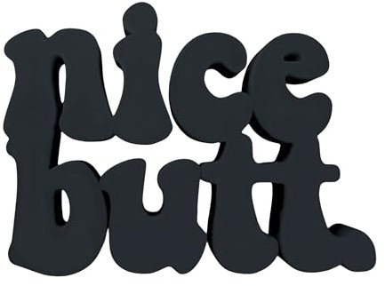 Nice Butt Schild - Aufsteller Toilette Schild Dekoration - Gäste WC Deko - Toilette Bad - Badezimmer Deko - Gästebad Schriftzug aus Kunststoff (Schwarz, L)