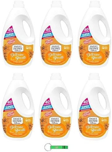 Sweet Home Detersivo Liquido per Bucato Orchidea e Vaniglia – Detersivo liquido 40 lavaggi – 2000 ml + portachiavi Beni Culinari