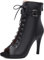 VCIXXVCE Donna Stivali da Ballo Latino Stringate con Punta Aperta Nero Salsa ChaCha Bachata Sala da Ballo Heels Dance Shoes con Gomma Suola, 36 EU