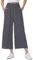 HMIYA Damen 3/4 Culotte Hose Leichte und Luftig Sommerhose Weites Bein Stoffhose,Grau,2XL