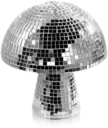 Udbrud Pilz Disco Kugel, Pilz Discokugel Glitzer Spiegel Pilz Disco Kugel Deko Discokugel Pilz Silber Pilz Disco Kugel Ornament für Heimdekorationen Bühnenrequisiten Lichteffekt Partyartikel