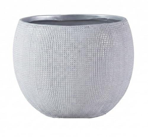 Olly & Rose Barcelona Ceramic Plant Pots Light Grey 25cm - Large Plant Pots Outdoor and Indoor - Grey Planters - Flower Pots