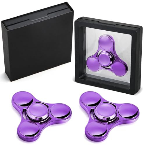 SCIONE Toupie à Main en Métal – Fidget Spinner Haute Vitesse pour Adultes & Enfants – Jouet Sensoriel Anti-Stress avec Capsules de Roulement Amovibles – Idéal pour Bureau, Salle de Classe (Violet)