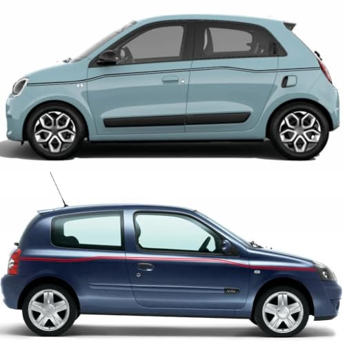 2Pcs Auto Seite Taille Aufkleber, für Renault Twingo 3 Racing Long Stripe Style Vinyl Film Decor Decals Auto Tuning Zubehör
