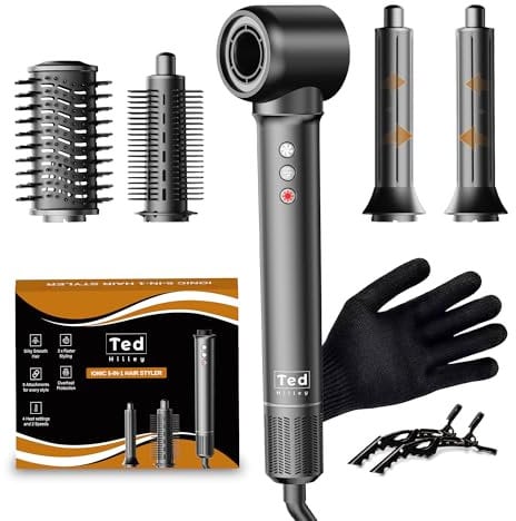 Multistyler Airwrap 5 en 1 Hair Styler, cepillo de pelo iónico profesional, 3 x secado más rápido, rizador automático, enderezador, cepillo de volumen Secador de pelo, plancha iónica