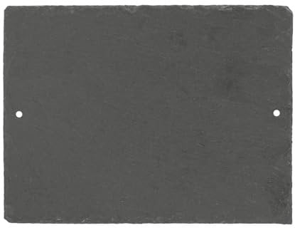 Nicola Spring Rectangle Blank Slate House Sign with Wall Fixings - 20cm x 15cm - Black - 1x Home Cottage Garden Outdoor Wall Gate Name Front Door Number Plate Address Decor Welcome Plaques