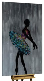 KunstLoft Ölgemälde 'Dance of Happiness' 120x180cm | Original Handgemalte Gemälde | Modern | Bunt und Grau | Leinwand-Bild Ölgemälde einteilig groß | Modernes Kunst Ölbild