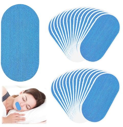 IKOPFLN 30 Stück Ovales Mouth Tape For Sleeping - Sanft adhesiv, anti-rubbing, hebt den Sauerstoff, verbessert Ruhe und Energie für richtige Atmung（Blau）