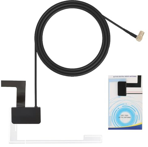 3 Meter DAB Antenne Autoradio, DAB Autoantenne, Scheibenantenne Auto, Digitale DAB+ Autoradio Antenne SMB Anschluss, für Verbesserten Empfang, Leicht zu Verbinden, Gute Richtwirkung