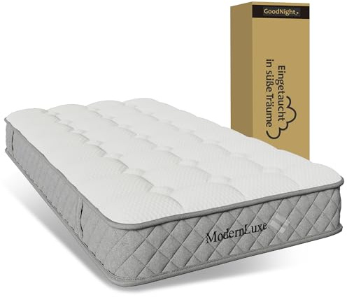 Matratze 90x200 H3 20 cm mit 7-Zonen-Taschenfederkern und Kaltschaum | Hybridmatratze mit 4 Griffen, atmungsaktiver Polsterung und Rollverpackung für Schlafzimmer und Gästezimmer