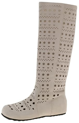 MJGkhiy Stivali Donna Con Tacco Primaverili Estivi Eleganti Stivale Camoscio Comodi Interna Traforati Stivaletti Texani Stivaletto Al Ginocchio Nero Marroni Boots Cowboy