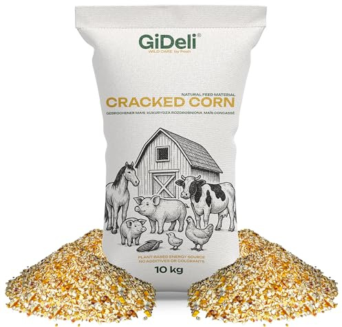 GiDeli Mangime di mais 10 kg giallo – grani di mais rotti in qualità alimentare – mangime per polli, anatre, cavalli e piccioni