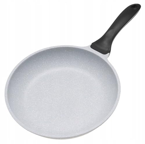 ZILNER Bratpfanne Marmor-Antihaftbeschichtung, 24 cm, Aluminium, Grau | Ergonomischer Griff, für alle Herdarten, PFOA-frei, Induktion Gasherd Ceran, leichte Aluminiumpfanne