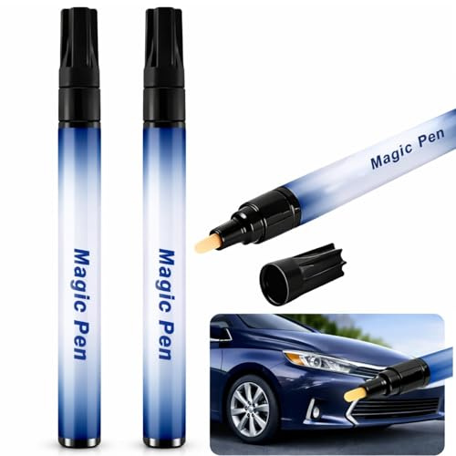 Car Scratch Remover Pen, 2PCS Quick Touch-Up Magic Paint Pen for Car Scratches,Universal Colour Match Scratch Repair Kit,Weather-Resistant Auto Paint Touch Up for Cars, Easy Application Portable Tool