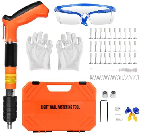 Nagelpistole Beton, Beton nagelpistolen setmit 220 Stück Rund Nagel, Handgehaltene Mini Nagelpistole, Leiser Bolzenschussgerät für Deckenmontage/Wandbefestigung