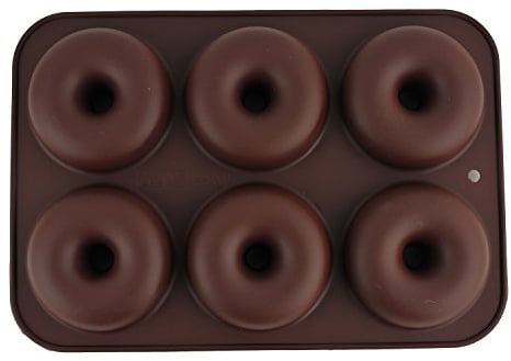 Selecto Bake Moules à beignets en silicone, grand moule à beignets en silicone antiadhésif à 6 cavités, plateau à beignets, moule à beignets, bagel, moule à muffins, cupcakes, biscuits, beignets