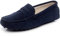 Jamron Donna Classico Scamosciato Penny Mocassini Comfort Fatto a Mano Pantofola Blu Marino 24208 EU41
