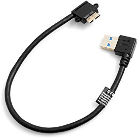 System-S Micro USB 3.0 to USB A 3.0 Short Cable Angled Angle Plug 90 Degree 26cm