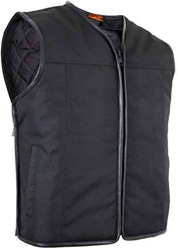 MDM Textil Bikerweste (Winddicht und Wasserabweisend), Schwarz, Herren (Gr. S)