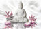 Runa Art Papier peint intissé fleurs Bouddha Zen 352 x 250 cm Toison Mur XXL Tableaux Muraux Tapisserie Photo Décoration Murale Salon Chambre Rose blanc 9289011a