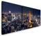 EAUZONE GmbH Tokyo Skyline 220 x 70cm - 3 Bilder je 70x70cm Bild XXL Panorama Deko Wandbilder auf Leinwand