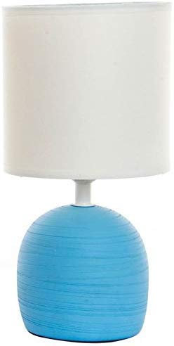AVENUELAFAYETTE Lampe Moderne Pied Boule - 26 cm - à Poser - de Table - Chevet (Bleu)