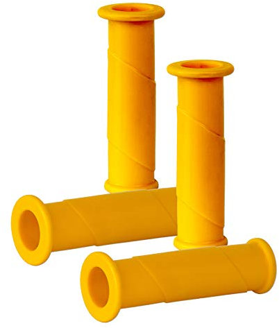 BigDean 4x Schubkarrengriffe 30mm - Schubkarren Universal Griffe - Rundrohre GELB Ersatzgriffe Kunststoff Karrengriff Schiebkarren - 14cm Länge