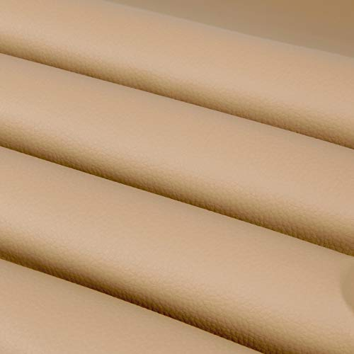 Bestlivings Kunstleder in Sandbeige als laufende Meterware, Bezugs Polsterstoff viele Farben in Lederoptik zum Nähen und Beziehen 145cm Breite