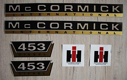 IHC MC CORMICK Aufkleber 453 Gold Traktor Emblem Sticker Label Set
