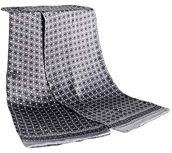 UK_Stone Halstuch Herren 100% Seide Schal Vintage Pattern Seidenschal Herrenschal, (Kariert Blumen Pattern Grau)