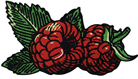 Finally Home Himbeeren Obst Patch zum Aufbügeln | Früchte Blüten Patches, Essen Food Bügelflicken, Rote Frucht Flicken, Aufnäher