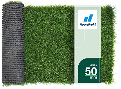 Floordirekt Premium Kunstrasen Lemon - Höhe: 50 mm Hochflor Rasenteppich - Rollrasen - Kunststoffrasen - Garten-Rasen - Rasen für Balkon, Terrasse & Garten (100 x 1000 cm)