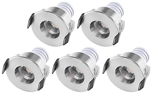 Midore Mini LED Einbaustrahler 3W 5 Stück 230V Deckeneinbaustrahler mit Transformator Klein COB Downlights deckenspots für Schrank/Küche/Wohnzimmer