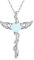 Midir&Etain Kreuz Kette 925 Sterling Silber Engel Flügel Kreuz Anhänger Halskette Opal Herz Halskette Engel Schmuck Kreuz Geschenke für Frauen