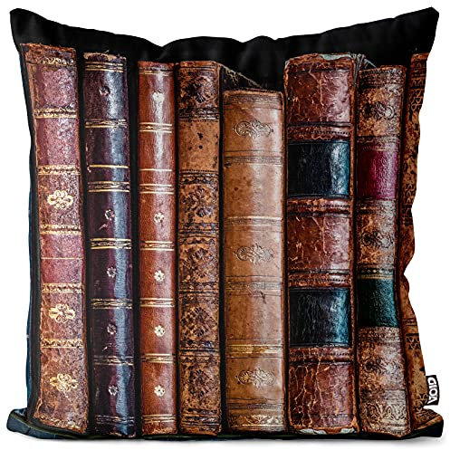 VOID Alte Buchrücken Bücher Kissenbezug Kissenhülle Sofakissen Kissen Deko Ostern Outdoor-Kissen Dekokissen, Kissen Größe:80 x 80 cm