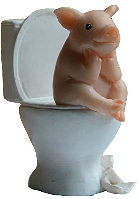 Gemmia Toilette Miniatur Fee Statue- Toilette Denkendes Schwein Figürchen