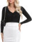 Irevial Boléro Femme Manches Longues Tricot Cardigan Respirant Gilet Femme Veste avec Boutons Tops Abricot,L