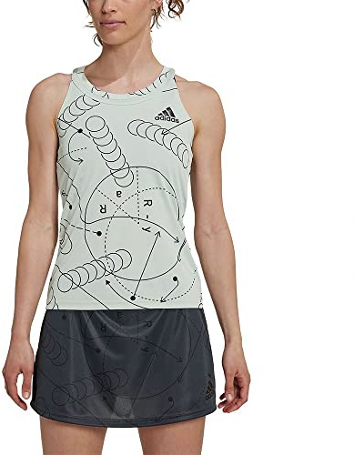 Adidas Womens Tank Club Graph Tank, Lingrn, HM6523, M EU