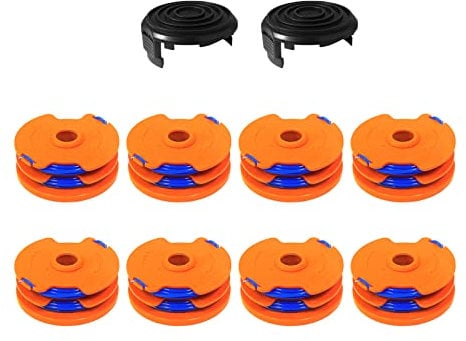 CDIYTOOL WX100 Grass Trimmer Spool Lines fit for Qualcast GT25 GGT350A1 GT30 GGT450A1 and WG100E WG104E1 1.65mm dia 8.3m long (8 spools + 2 caps)