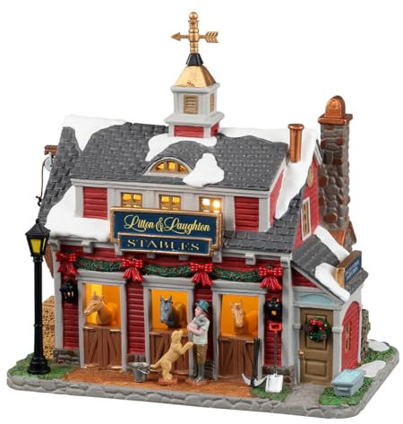Lemax Christmas Village Litton Laughton Stables 25934 - Stalle a batteria
