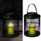 Solar Laterne Gitterdesign │18x28cm LED warmweiß Kerze Kunststoff │Tischlampe Gartenleuchte Wegelampe