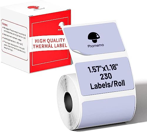 Phomemo M110 M120 M200 M220 M221 Label Maker Tape-Thermodrucker-Etiketten für Preis, Name, Adresse, Logo, Barcode, 40mm*30mm, Lila (1 Rolle)