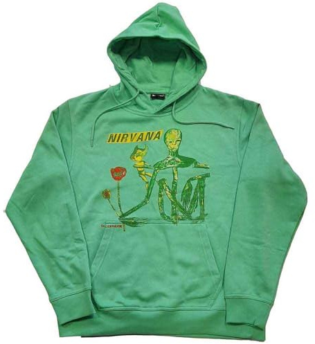 Nirvana Hoodie in Utero Outline Band Logo Official Unisex Brown Pullover