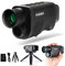 Telescopio monocular digital infrarrojo monocular de visión nocturna para 100% de oscuridad con zoom 8X, batería recargable de 2000 mAh, trípode de actualización de 32 GB SD y lector de tarjetas, para
